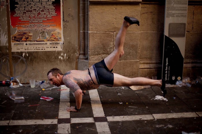 Festival of San Fermin 2013 and flight from the bulls