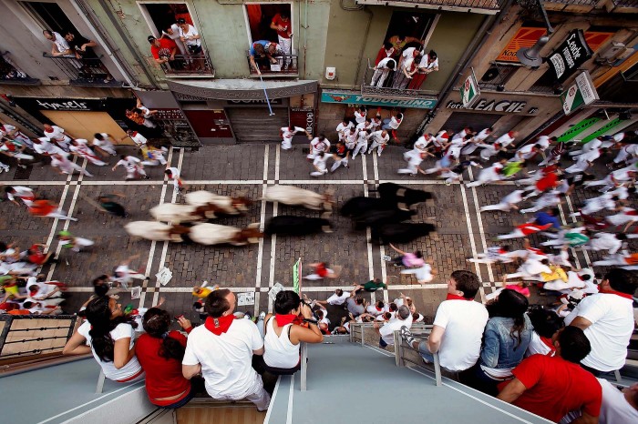 Festival of San Fermin 2013 and flight from the bulls