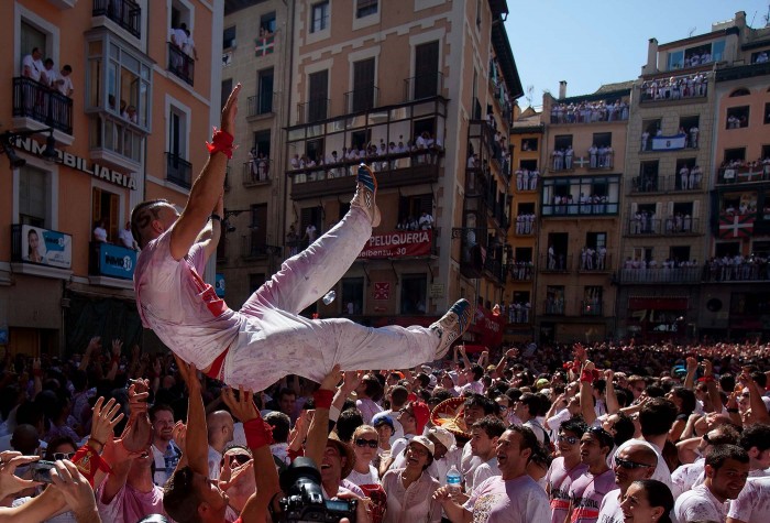 Festival of San Fermin 2013 and flight from the bulls