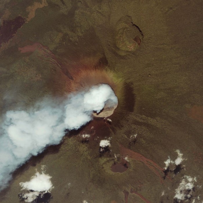 Photo of the eruption of volcanoes from outer space