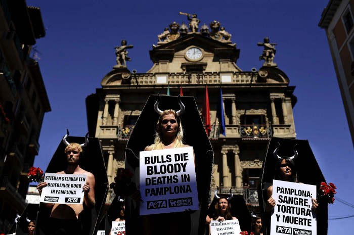 Festival of San Fermin 2013 and flight from the bulls