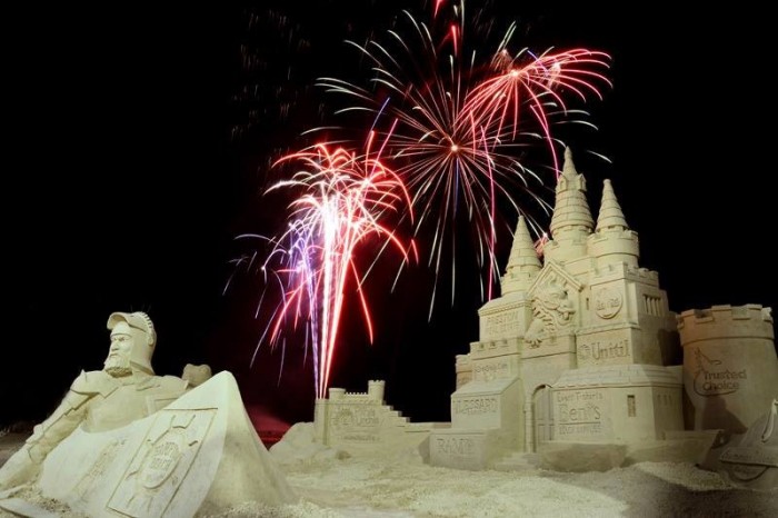 Festival of sculptures from sand in the Hampton