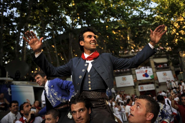 Festival of San Fermin 2013 and flight from the bulls