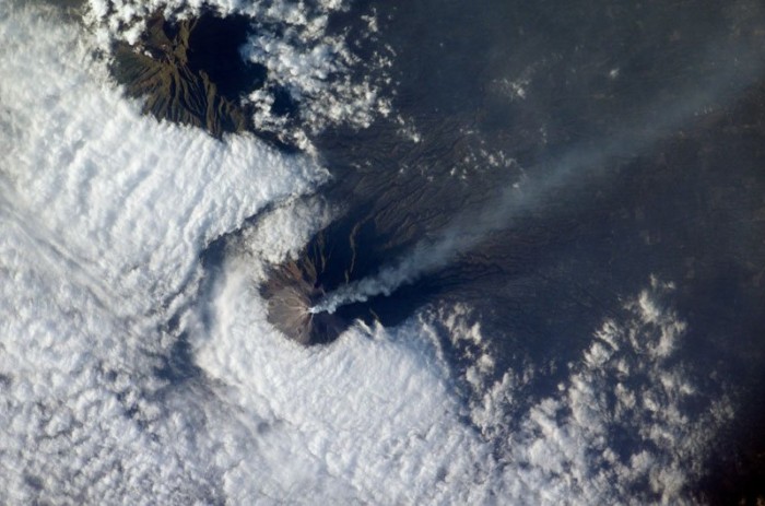 Photo of the volcanic eruption from space