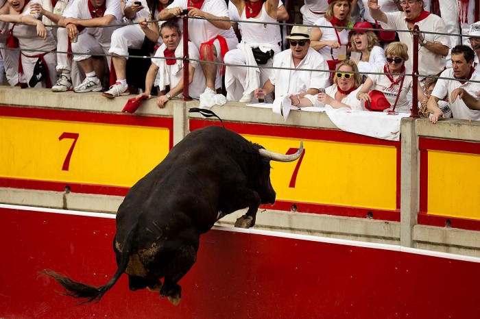 The Festival of San Fermin 2013 and the flight from the bulls