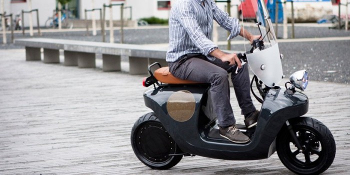 Electric scooter made from hemp, flax and resin