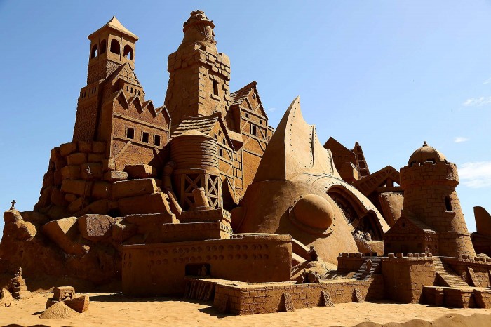 Giant sand sculptures