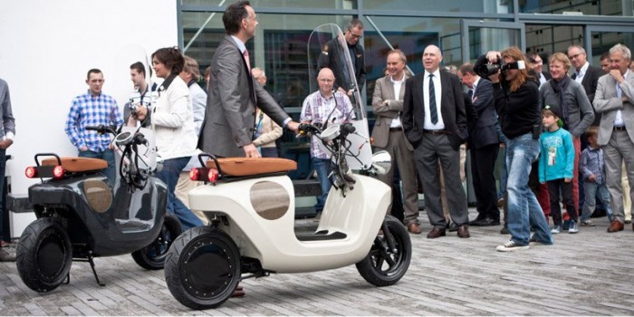 Electric scooter made from hemp, flax and resin