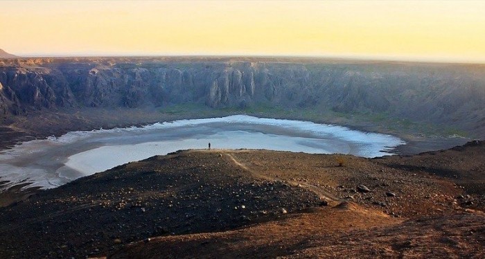 Pearl white al-Waba crater