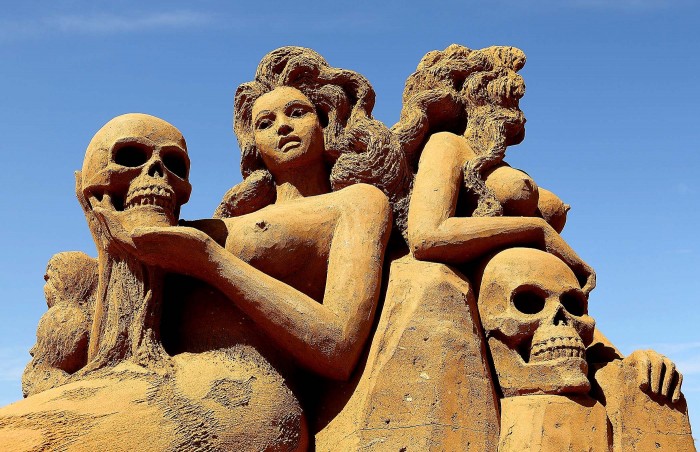Giant sculptures made of sand
