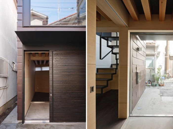 Narrow vertical house in Japan