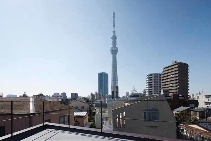 Narrow vertical house in Japan