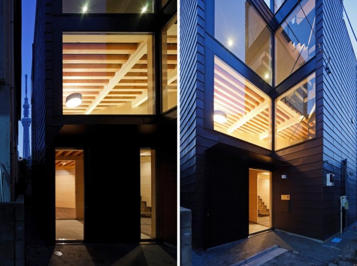 Narrow vertical house in Japan