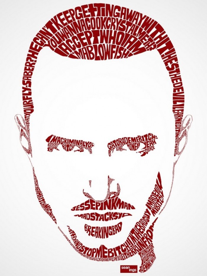 Letter portraits of Celebrities Sean Williams