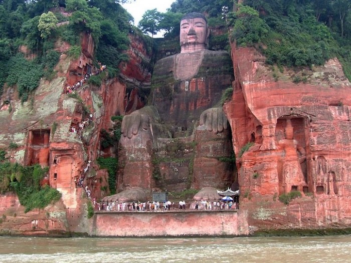 The world's largest Buddha statue carved into the rock