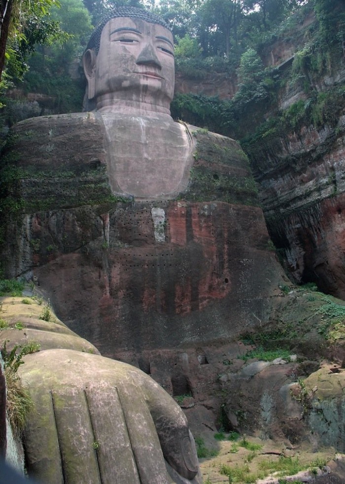 The world's largest Buddha statue carved into the rock