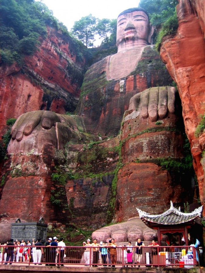 The world's largest Buddha statue carved into the rock