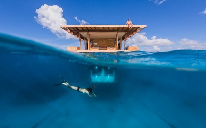 Multilevel floating hotel Manta Resort