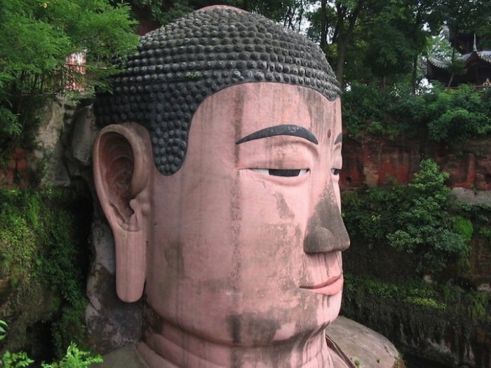 The world's largest Buddha statue carved into the rock