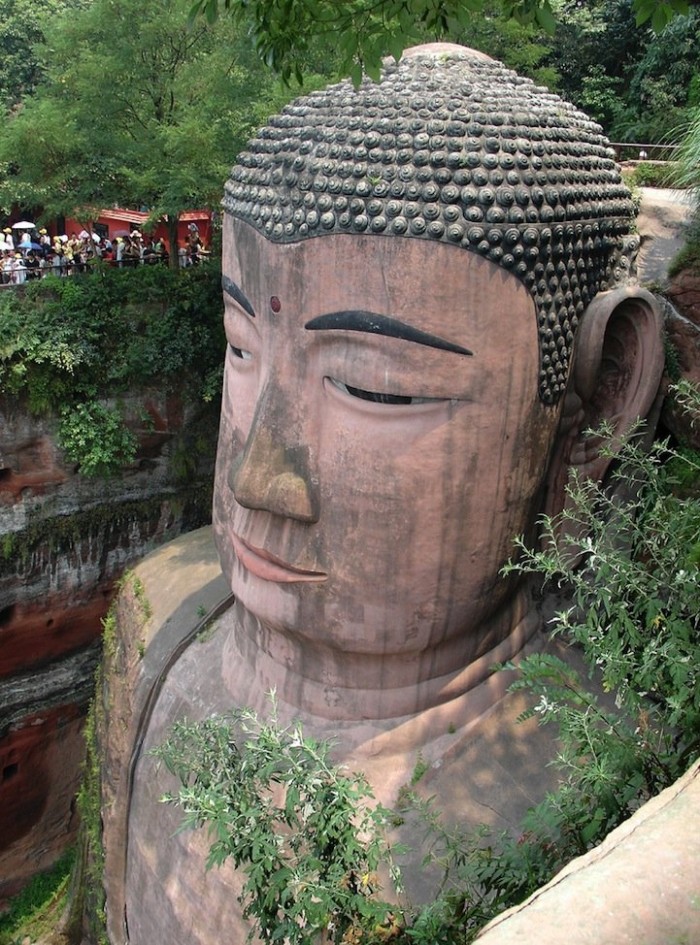 The world's largest Buddha statue carved into the rock