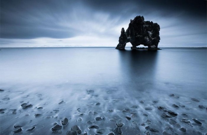  Hvitserkur is a stone dinosaur at a watering hole in Iceland