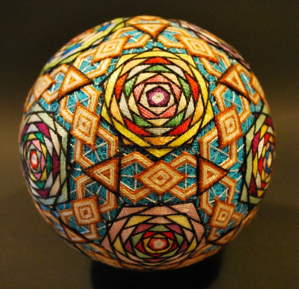 The balls of the temari performed by the 92-year-old grandmother