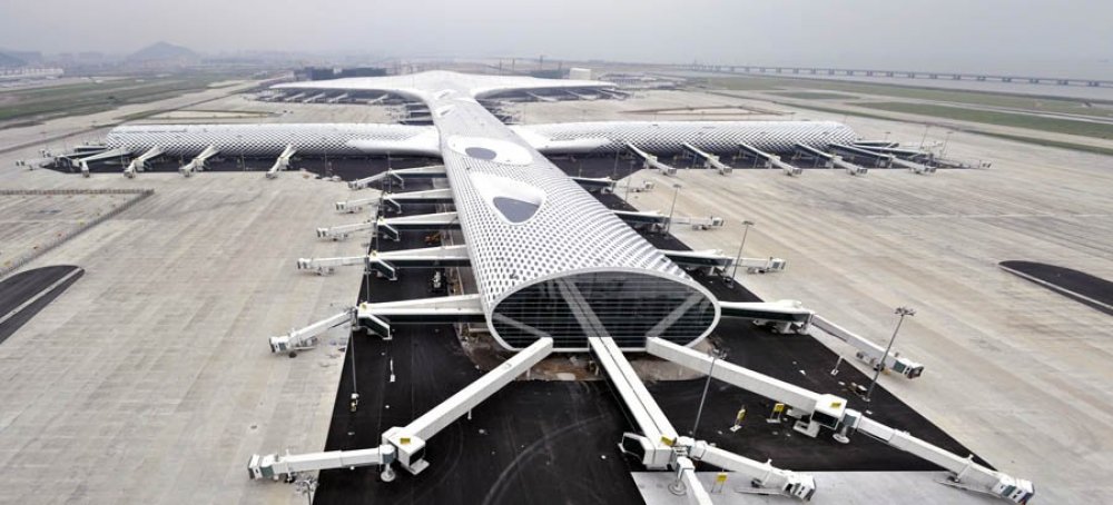 Futuristic Airport Terminal Shenzhen Baonan