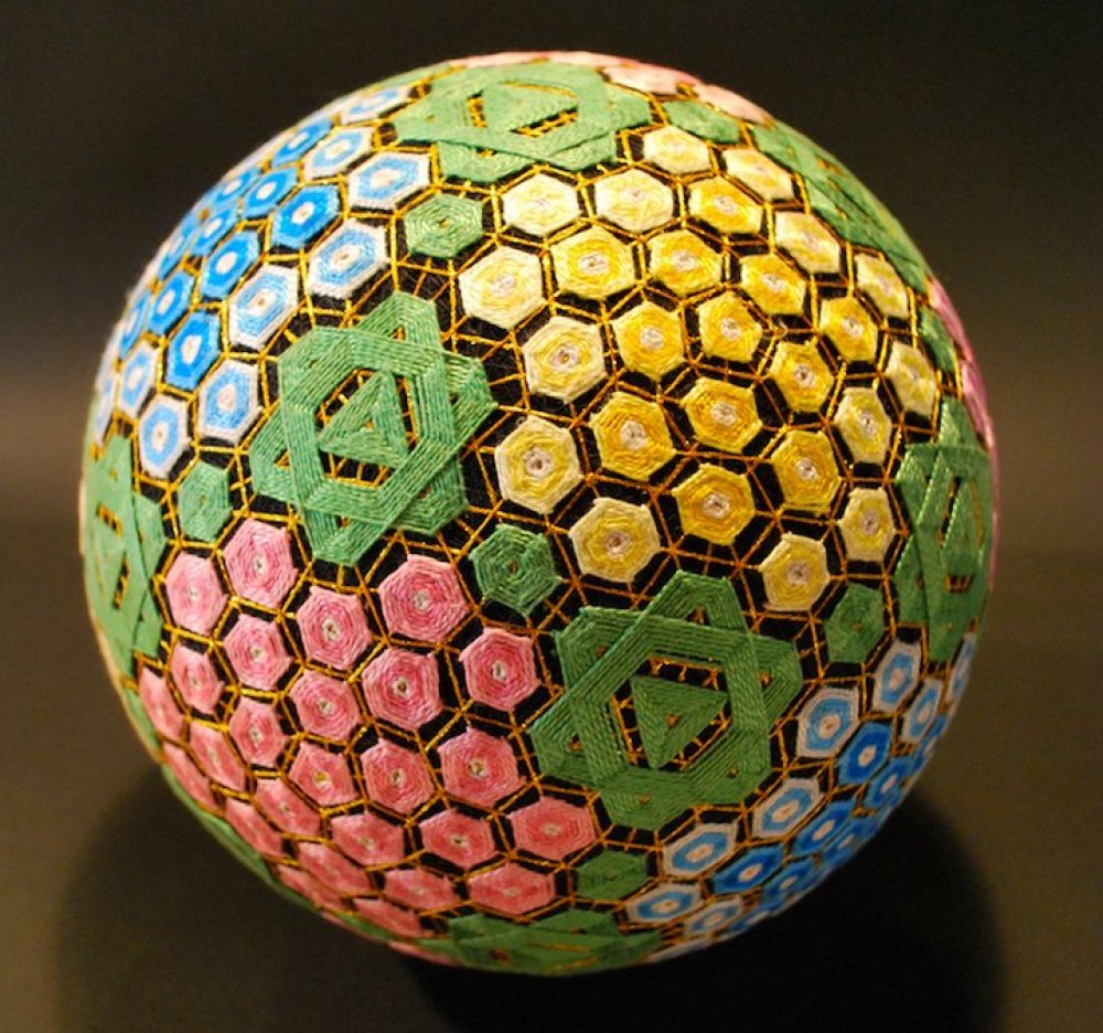 The balls of the temari performed by the 92-year-old grandmother