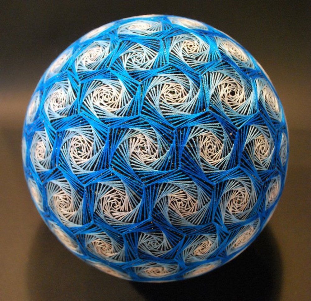 The balls of the temari performed by the 92-year-old grandmother