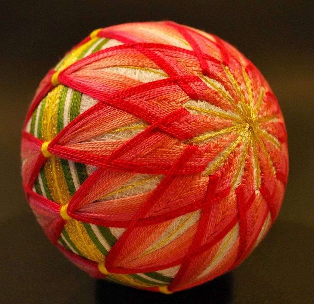 The balls of the temari performed by the 92-year-old grandmother