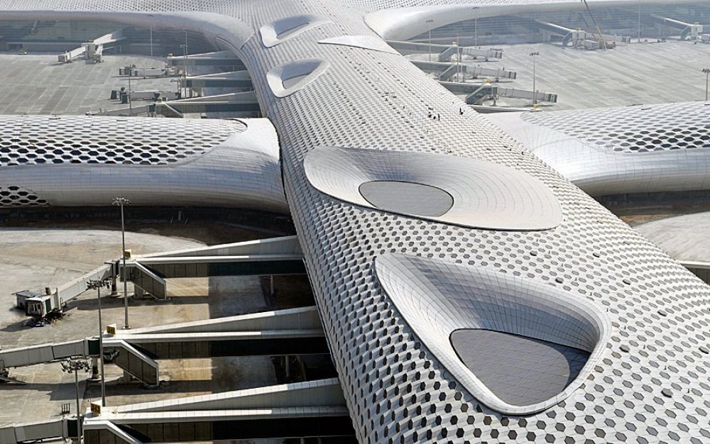 Futuristic Airport Terminal Shenzhen Baonan