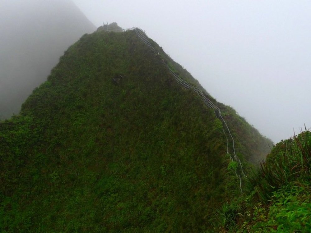 Four thousand steel steps to the Hawaiian panoramas