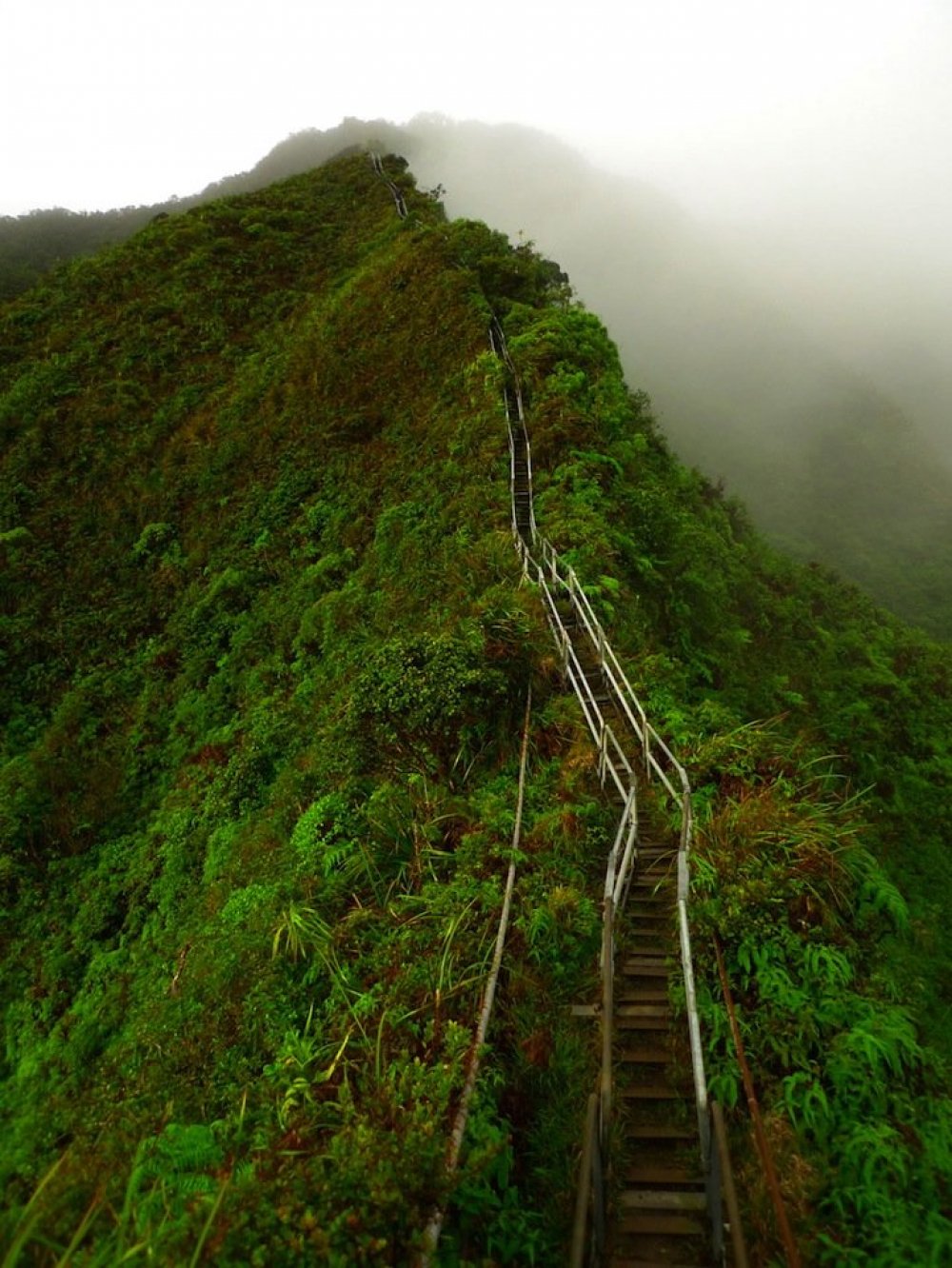 Four thousand steel steps to the Hawaiian panoramas