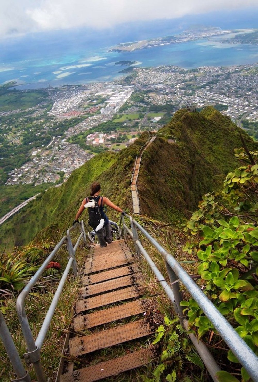 Four thousand steel steps to the Hawaiian panoramas