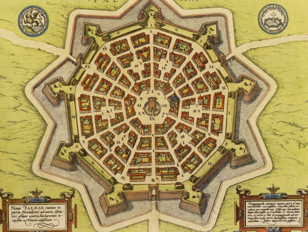 Palmanova & symmetrical city-fortress in Italy