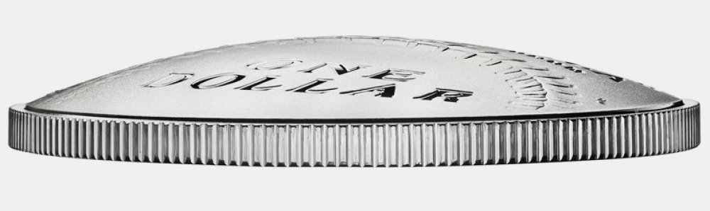 The first curved coin of the US Mint