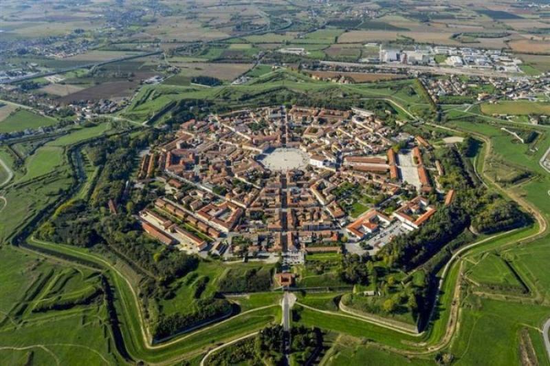 Palmanova - a symmetric fortified city in Italy