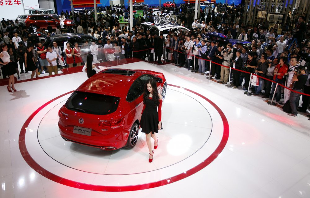 Walking through the car dealership in Beijing