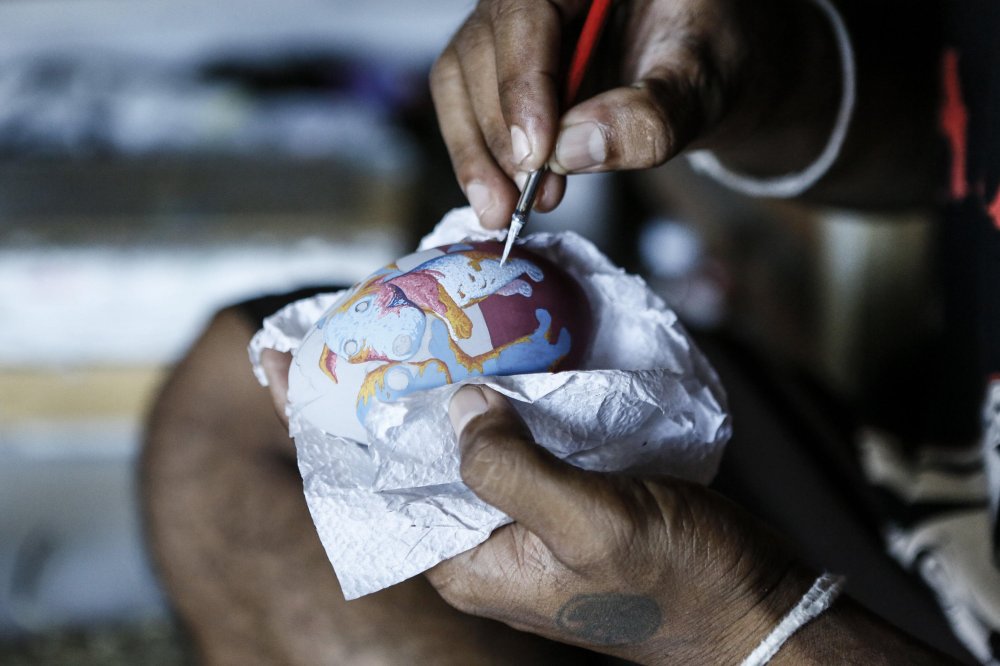 Painted eggs in Balinese