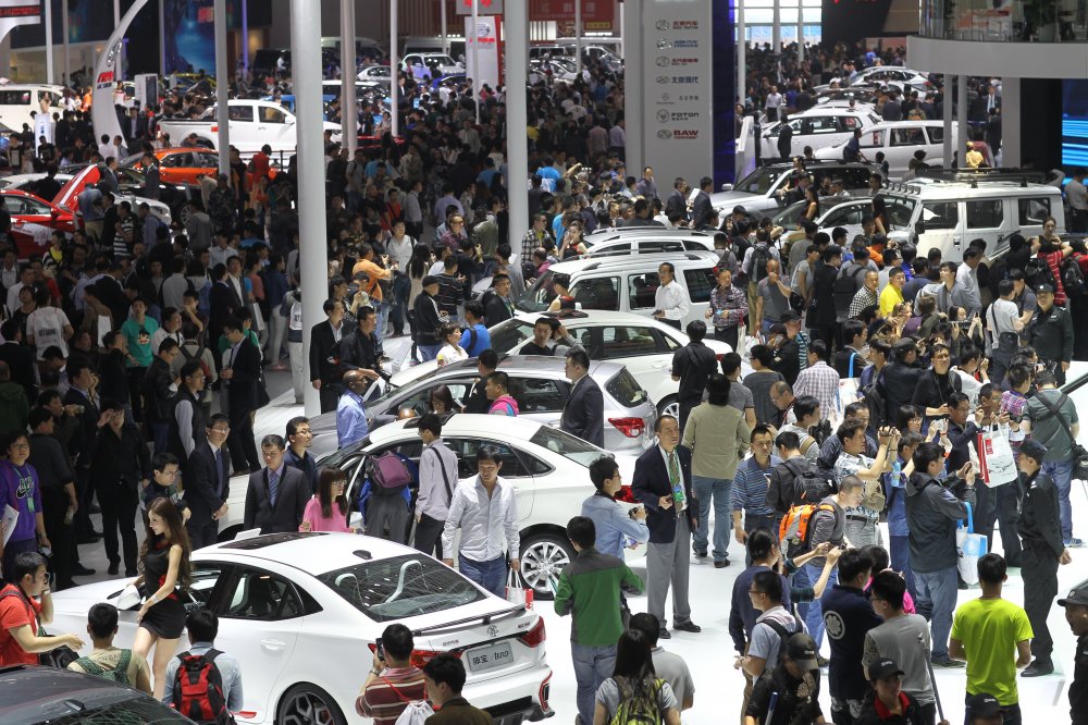 Walking through the car dealership in Beijing