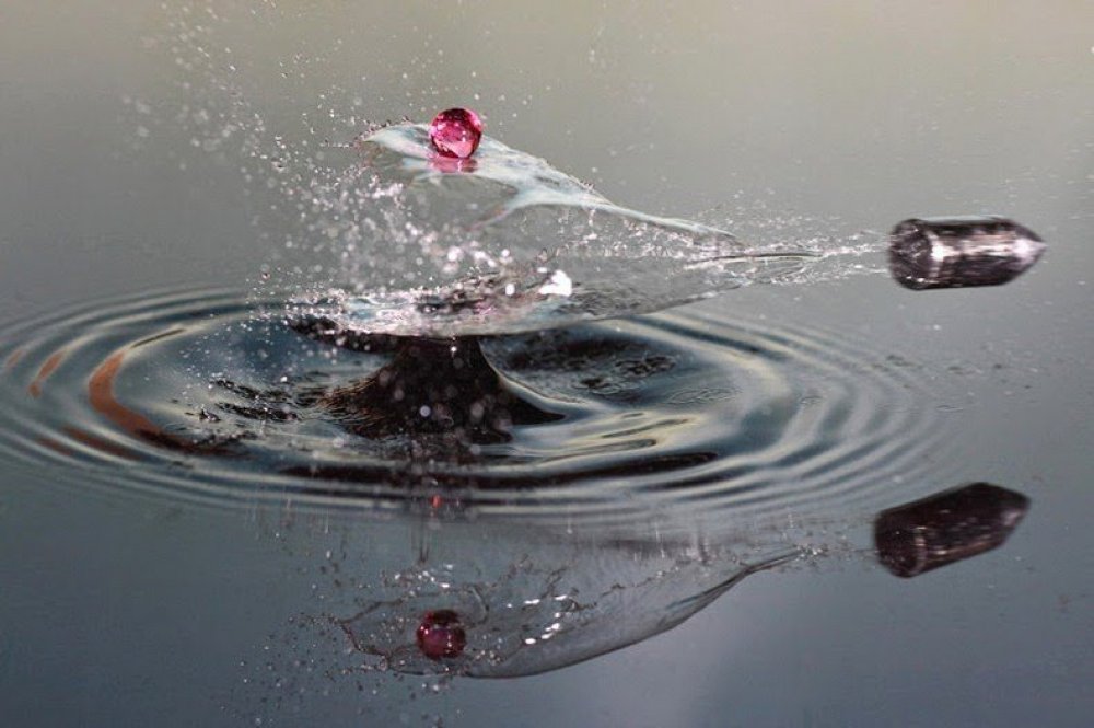 High-speed photos of a flying bullet