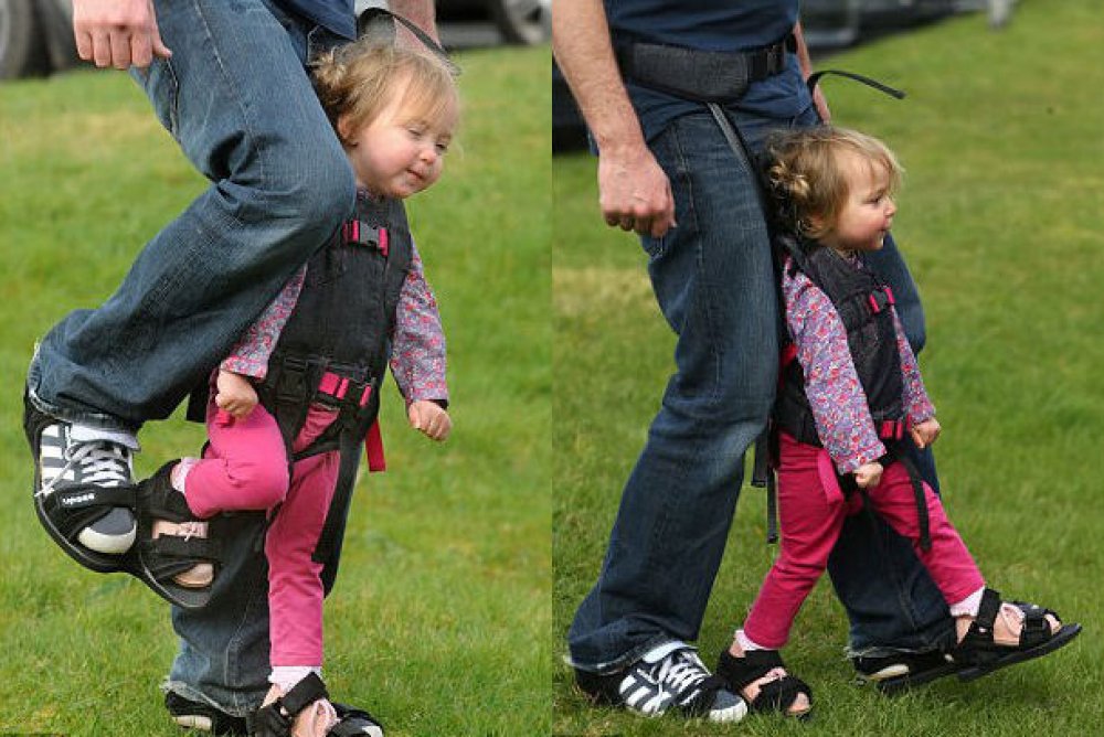 Mom invented a device that teaches children to walk