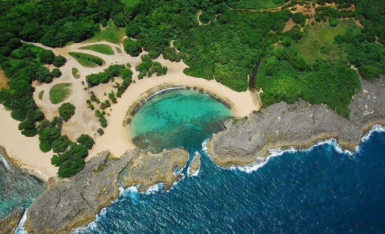 The secluded beach of Mar-Chiquita in Puerto Rico