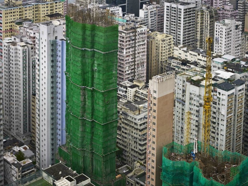 The colorful construction cocoons of Hong Kong