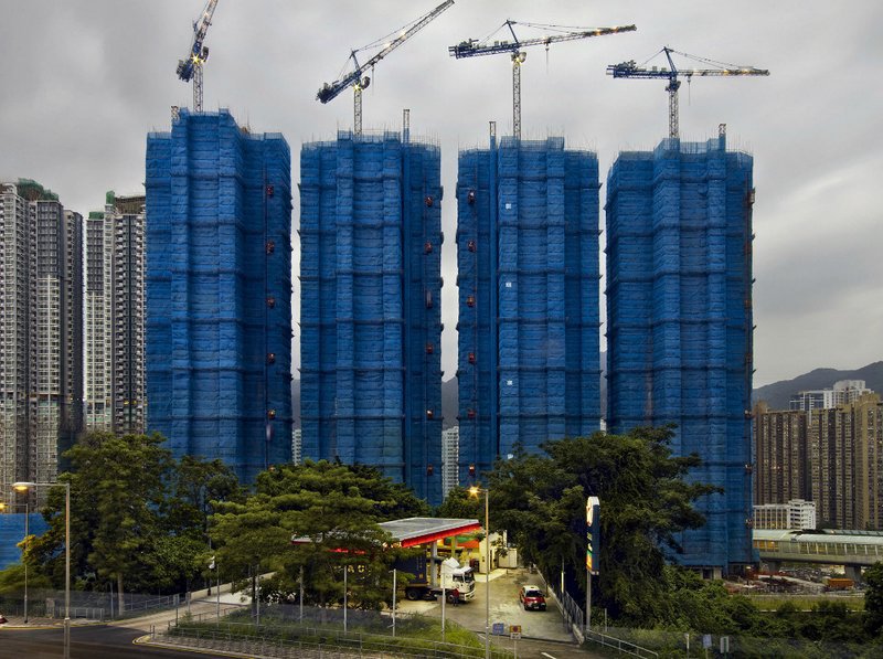 The colorful construction cocoons of Hong Kong