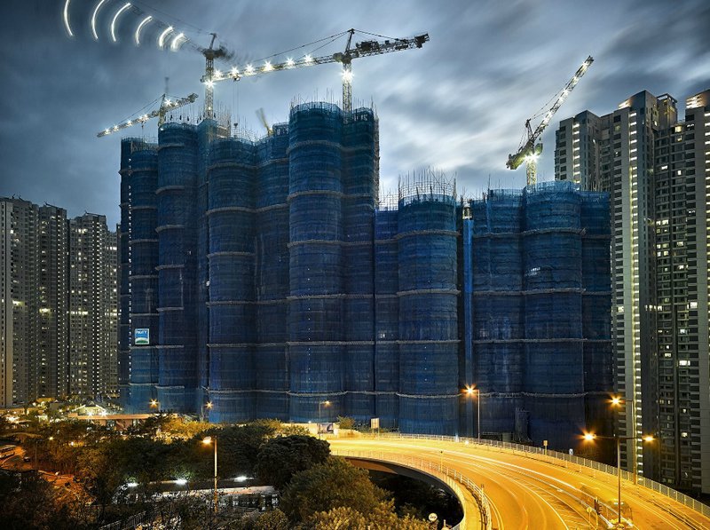 The colorful construction cocoons of Hong Kong