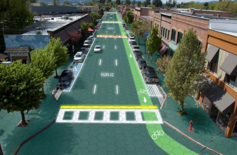 Smart streets with solar panels