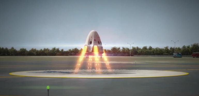 Passenger reusable spaceship Space X Dragon V2