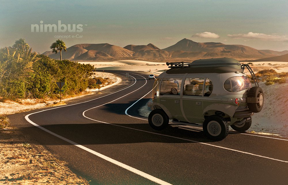 Nimbus e-car & hippy car of the future