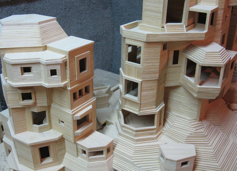 Architecture from toothpicks